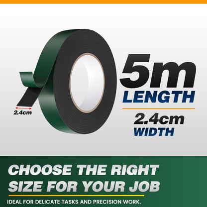 Black Foam Double-Sided Tape 2.4 cm x 5 m – High Tack, 1 to 6 Rolls - photo 4
