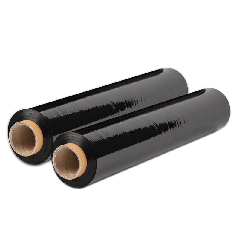 Black Pallet Stretch Wrap – 40 or 50 cm Rolls, Packs of 2 to 10 - 40 cm x 250 m, 2 Rolls