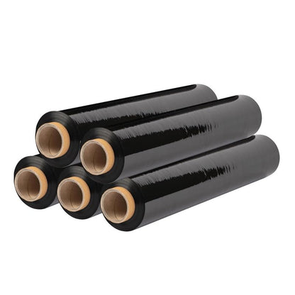 Black Pallet Stretch Wrap – 40 or 50 cm Rolls, Packs of 2 to 10 - 40 cm x 250 m, 5 Rolls
