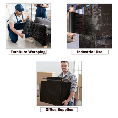 Black Pallet Stretch Wrap – 40 or 50 cm Rolls, Packs of 2 to 10 - photo 2
