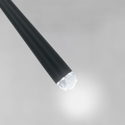 Long Tube Pendant Light – Black, GU10, Crystal Glass Tip - photo 6