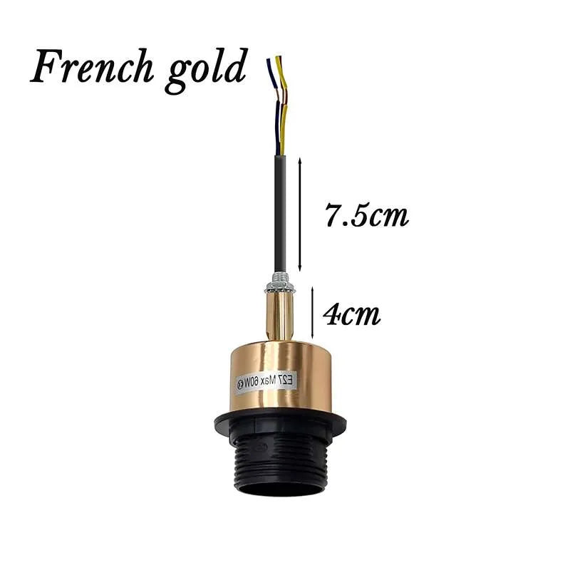 E27 Lamp Holder on Threaded Tube – 7.5 or 15 cm, 7 Finishes - French Gold, 7.5 cm, Single