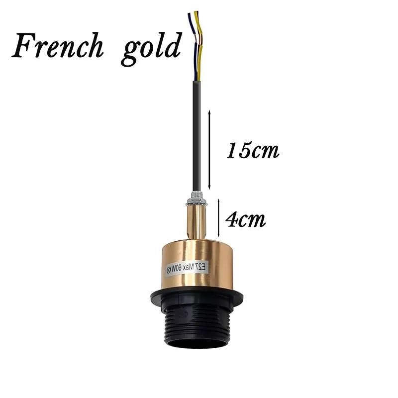 E27 Lamp Holder on Threaded Tube – 7.5 or 15 cm, 7 Finishes - French Gold, 15 cm, Single