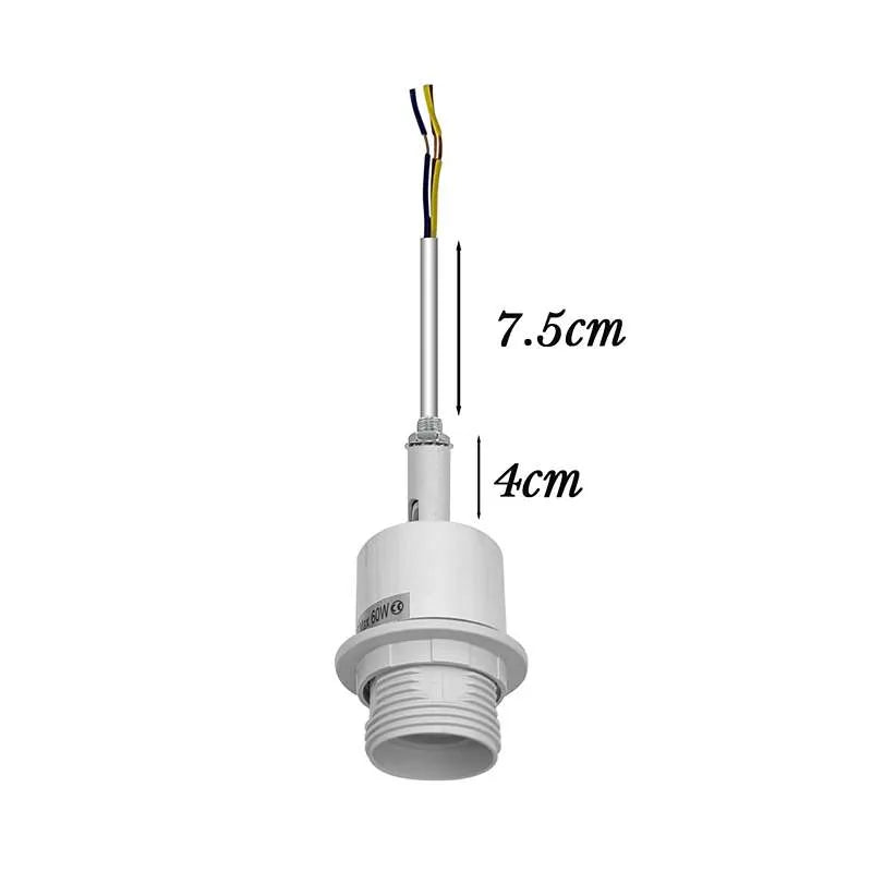 E27 Lamp Holder on Threaded Tube – 7.5 or 15 cm, 7 Finishes - White, 7.5 cm, Single