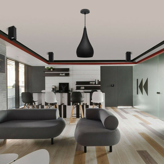 Teardrop Pendant Light – 16 cm Metal Shade, Black or Teal, E27