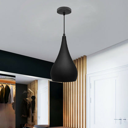 Teardrop Pendant Light – 16 cm Metal Shade, Black or Teal, E27 - photo 3