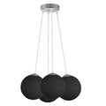 4-Light Rattan Ball Pendant – 20 cm Woven Shades, 7 Colours - Chrome, Rattan Ball Black, Without Bulb