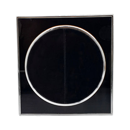 Black Round Screwless Flat Plate Light Switch – 2 & 3 Gang - 2 Gang