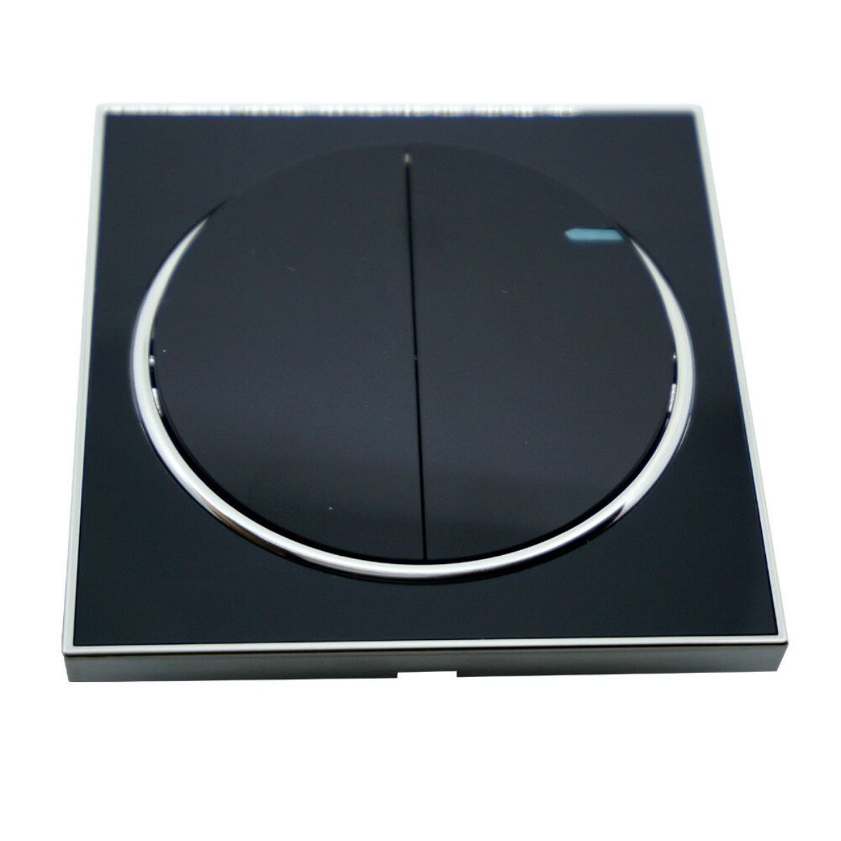 Black Round Screwless Flat Plate Light Switch – 2 & 3 Gang - photo 3
