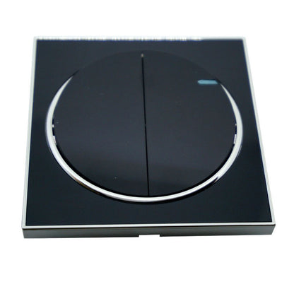 Black Round Screwless Flat Plate Light Switch – 2 & 3 Gang - photo 3