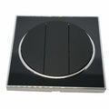 Black Round Screwless Flat Plate Light Switch – 2 & 3 Gang