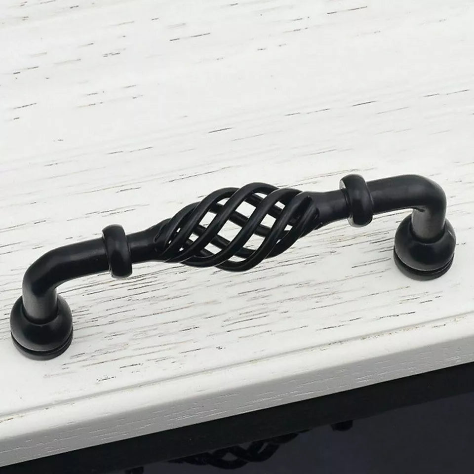 Black Birdcage D Handles – 128 mm Hole Centres, Twisted Iron, Packs of 2 or 3 - photo 4