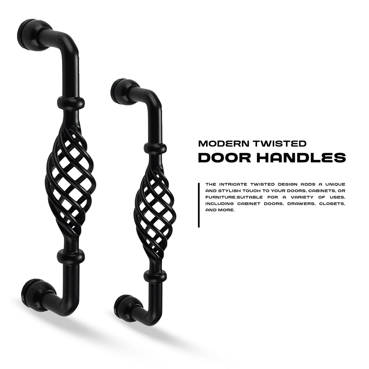 Black Birdcage D Handles – 128 mm Hole Centres, Twisted Iron, Packs of 2 or 3 - photo 5