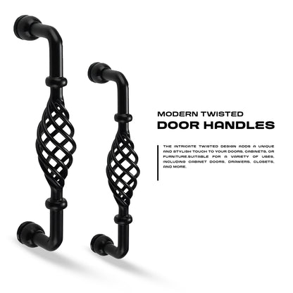 Black Birdcage D Handles – 128 mm Hole Centres, Twisted Iron, Packs of 2 or 3 - photo 5