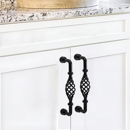 Black Birdcage D Handles – 128 mm Hole Centres, Twisted Iron, Packs of 2 or 3 - photo 2