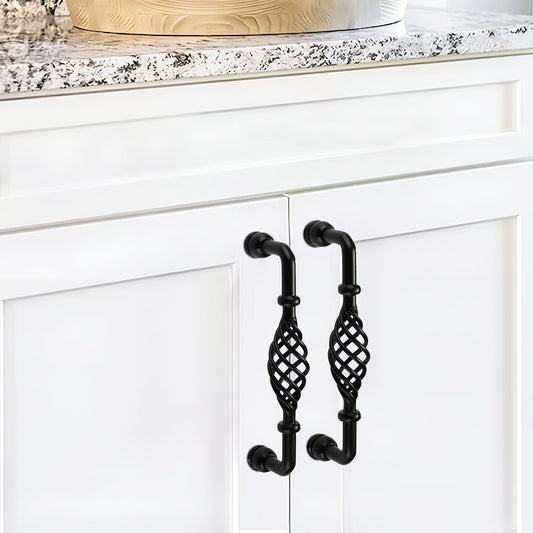 Black Birdcage D Handles – 128 mm Hole Centres, Twisted Iron, Packs of 2 or 3 - photo 2