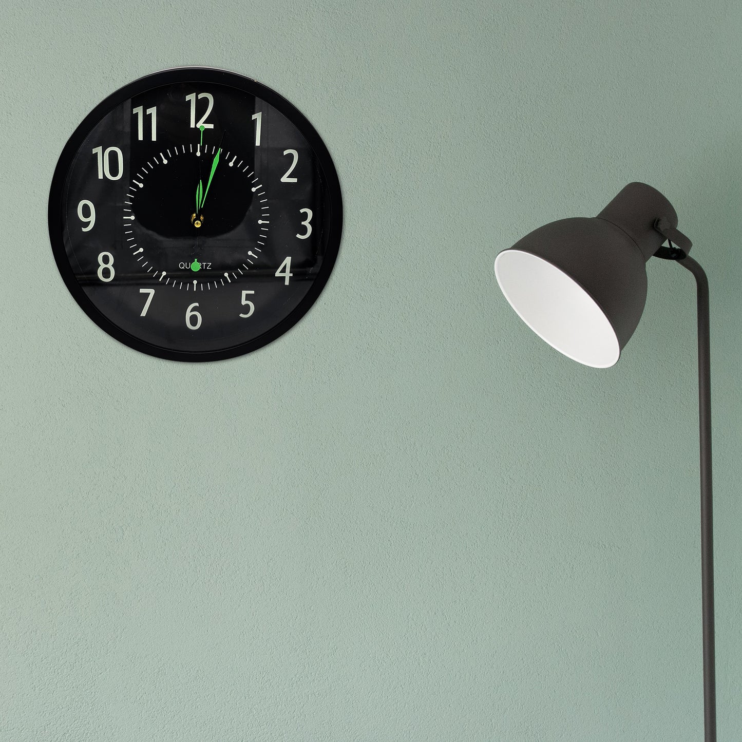 modern black wall clock