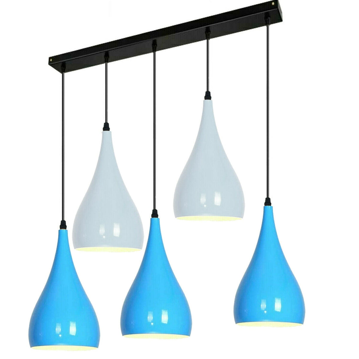 5-Light Bar Pendant – Teardrop Shades, 7 Colours or Mixes - photo 4