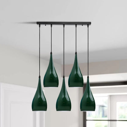 5-Light Bar Pendant – Teardrop Shades, 7 Colours or Mixes - photo 7