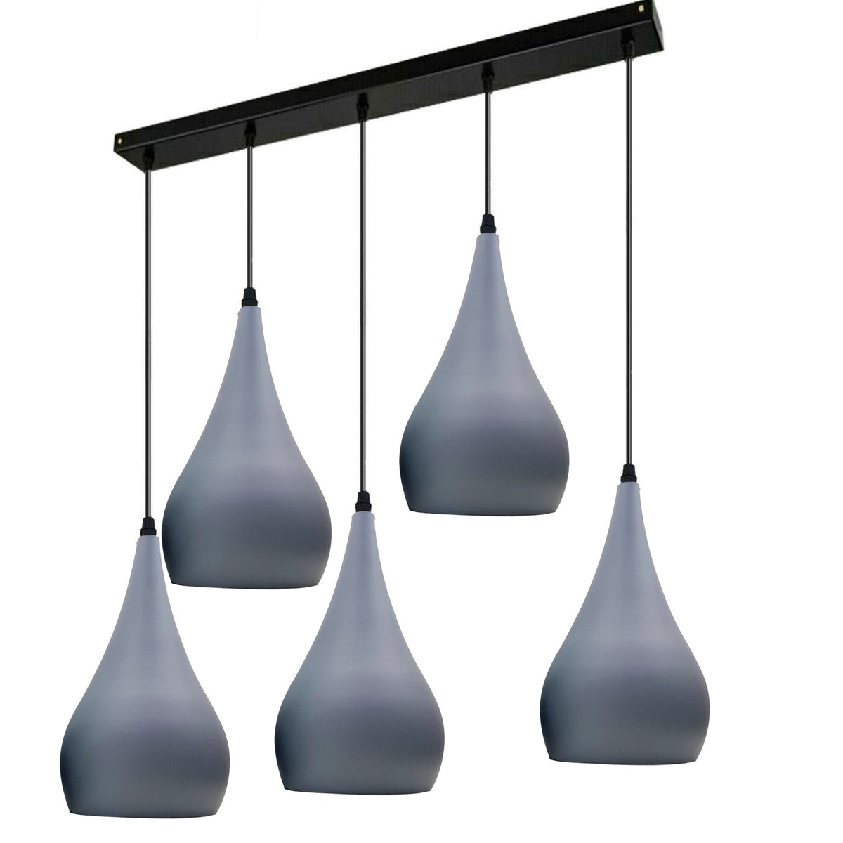 5-Light Bar Pendant – Teardrop Shades, 7 Colours or Mixes - photo 8