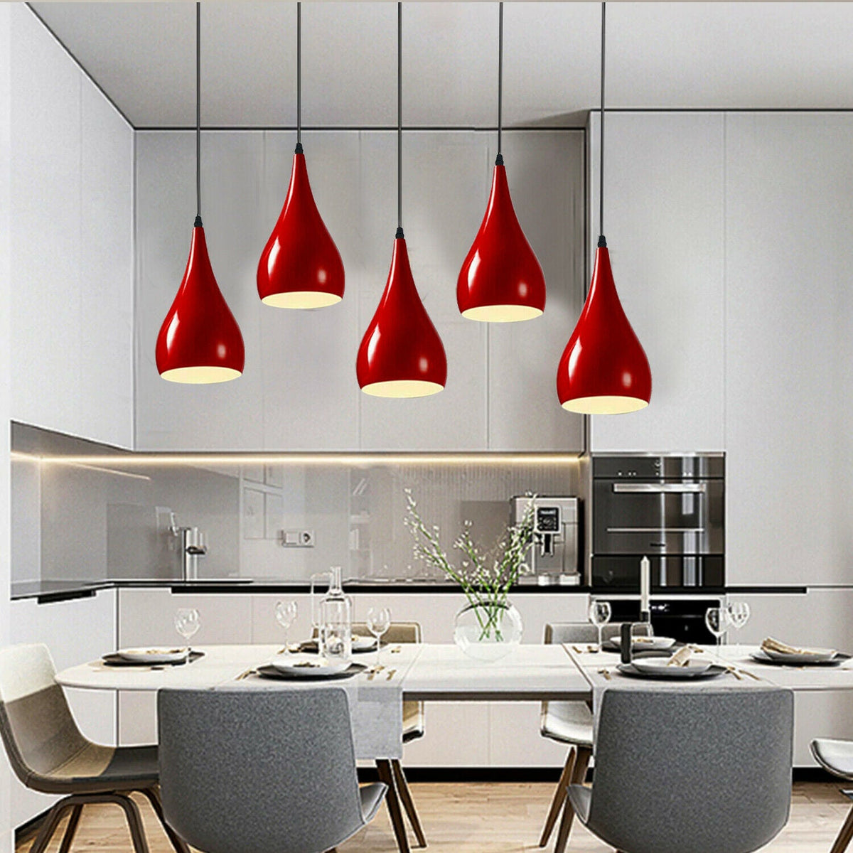 5-Light Bar Pendant – Teardrop Shades, 7 Colours or Mixes - photo 9