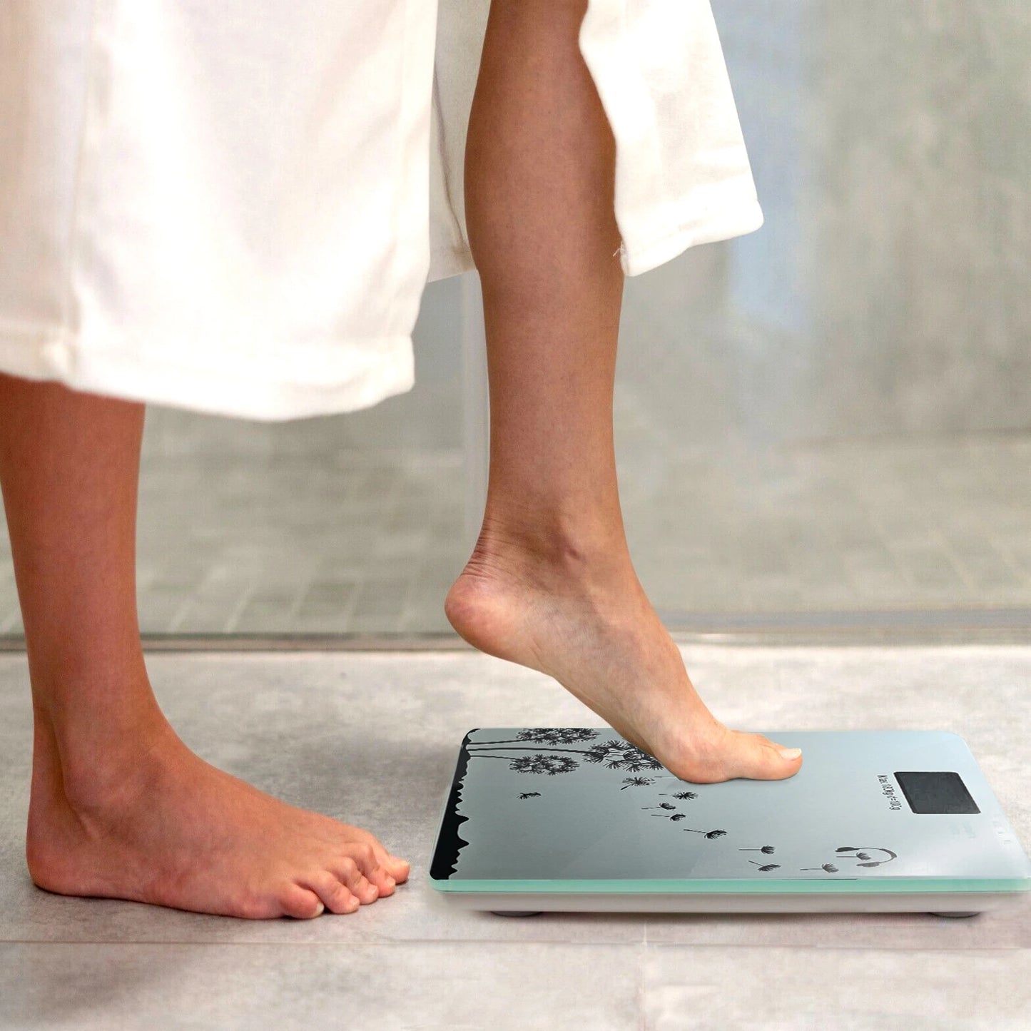 Clear LCD bathroom scale display