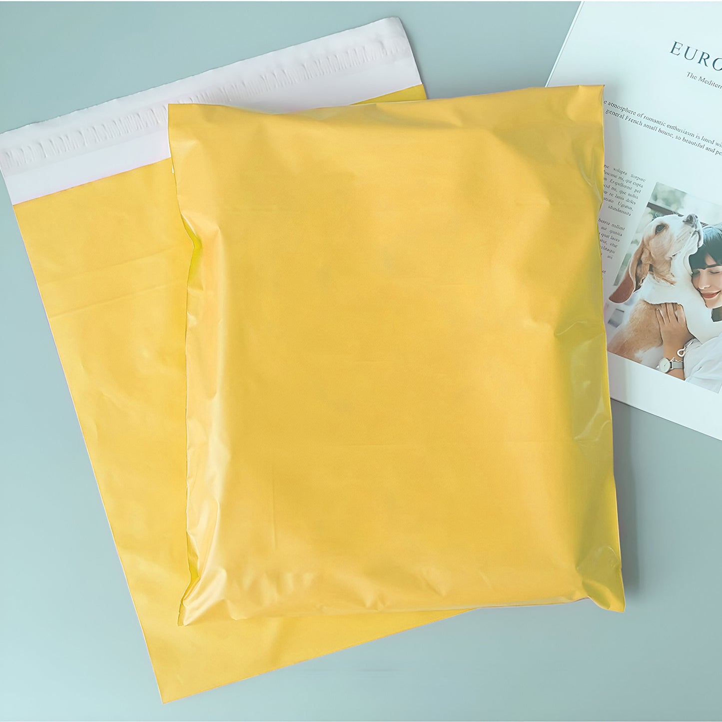 coloured mailing bags - yellow