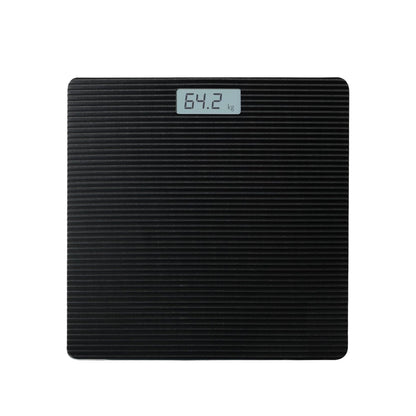 Square Digital Bathroom Scale – Black or Grey Ribbed Top, 180 kg - Black