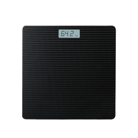 Square Digital Bathroom Scale – Black or Grey Ribbed Top, 180 kg - Black