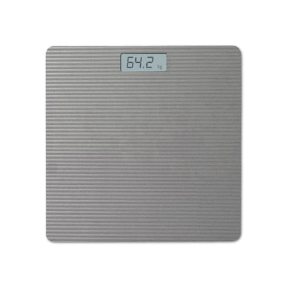 Square Digital Bathroom Scale – Black or Grey Ribbed Top, 180 kg - Grey