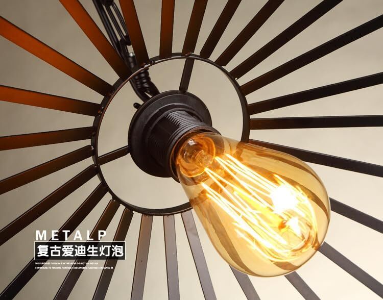 Black E27 Pendant Light – Hemp Rope Drum, Cage or Metal Shade - photo 3