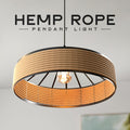 Black E27 Pendant Light – Hemp Rope Drum, Cage or Metal Shade