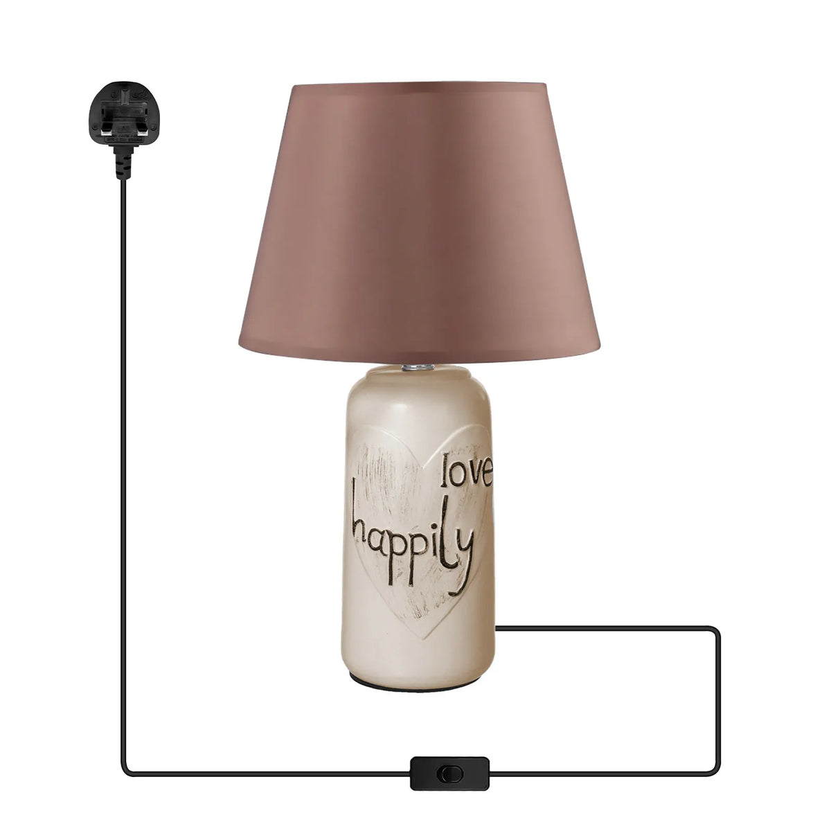 Bottle Shape Ceramic Table Lamp with Shade - Brown, Without Bulb
