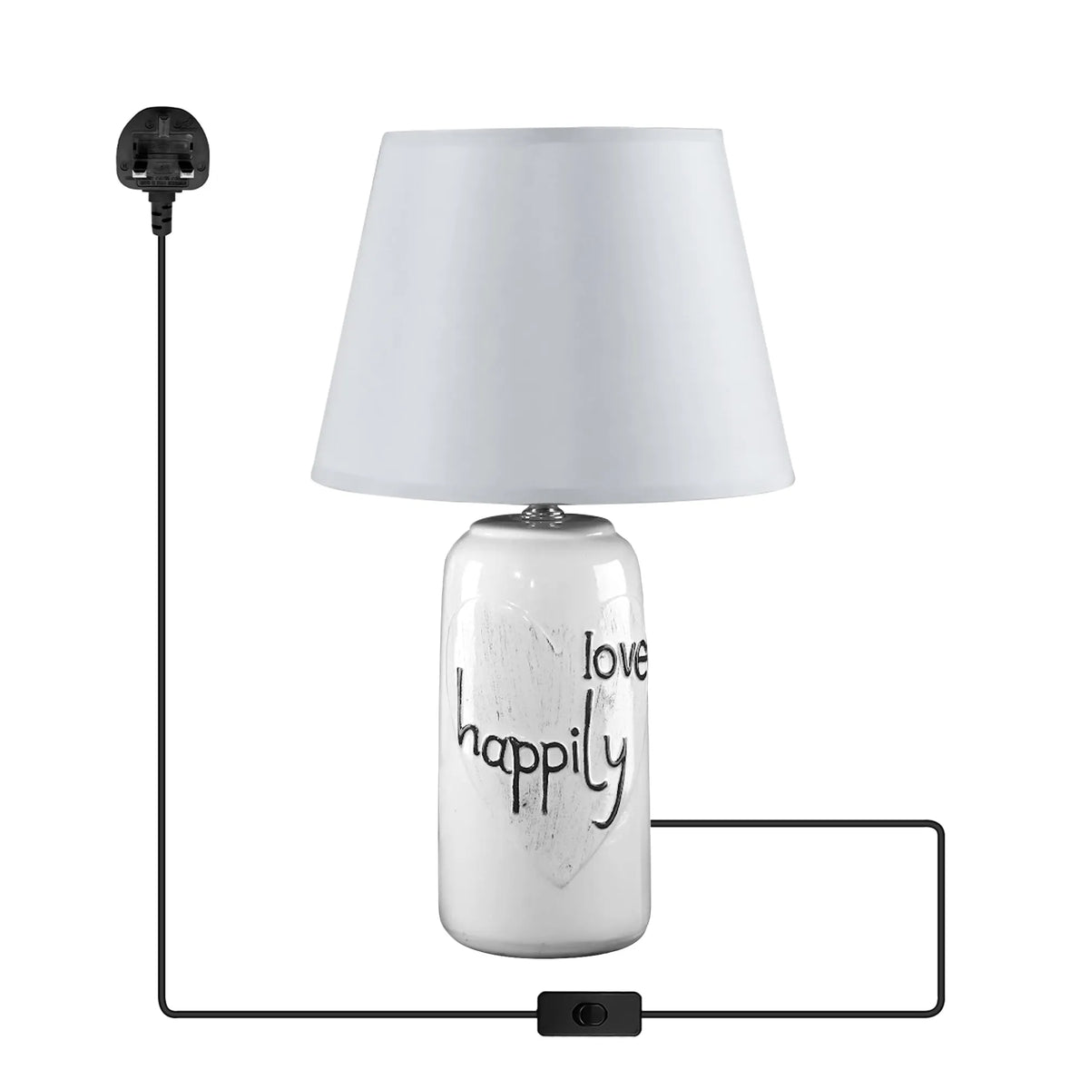 Bottle Shape Ceramic Table Lamp with Shade - White, Without Bulb