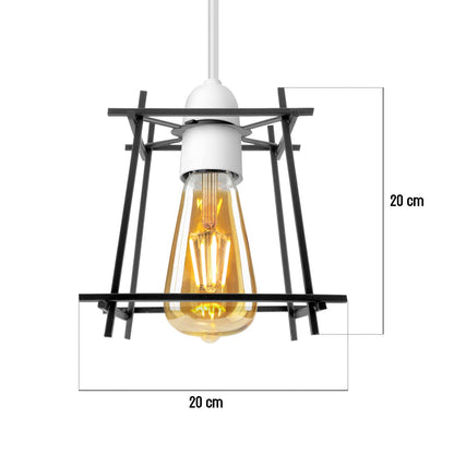 Box Cage Lamp Shade – Black, 20 cm, Easy Fit - photo 4