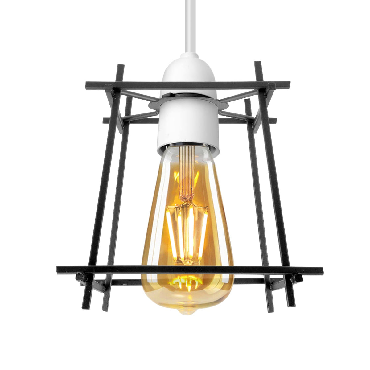 Box Cage Lamp Shade – Black, 20 cm, Easy Fit - photo 5