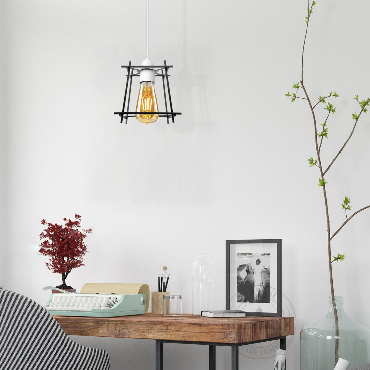 Box Cage Lamp Shade – Black, 20 cm, Easy Fit - photo 8