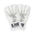 White MMA Grappling Gloves – Half Finger, PU Leather, Velcro Strap