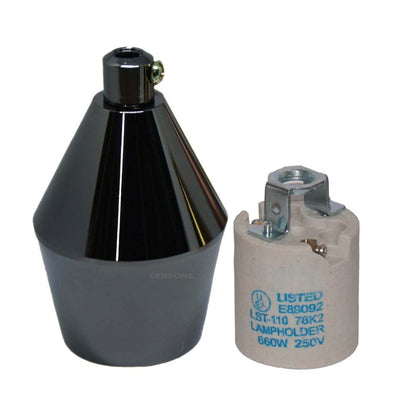 Tapered E27 Pendant Lamp Holder – Metal, 6 Finishes
