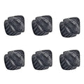 Mini Claw Hair Clips, Pack of 6 – Glitter Square, Glitter Round or Colour Mix - Black Glitter Square