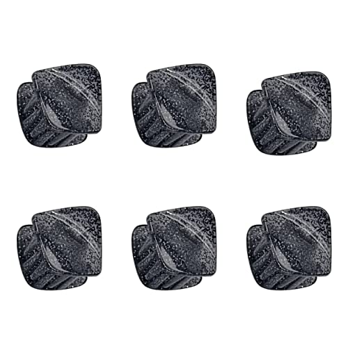 Mini Claw Hair Clips, Pack of 6 – Glitter Square, Glitter Round or Colour Mix - Black Glitter Square