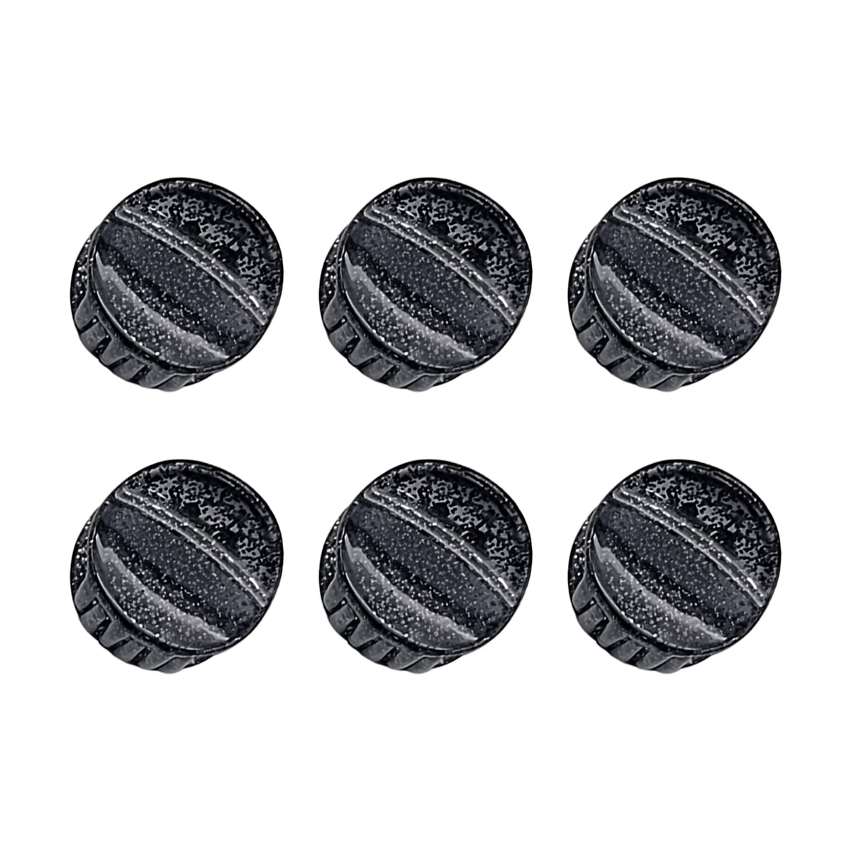 Mini Claw Hair Clips, Pack of 6 – Glitter Square, Glitter Round or Colour Mix - Black Glitter Round