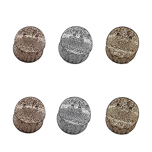 Mini Claw Hair Clips, Pack of 6 – Glitter Square, Glitter Round or Colour Mix - Bronze, Silver & Gold Round
