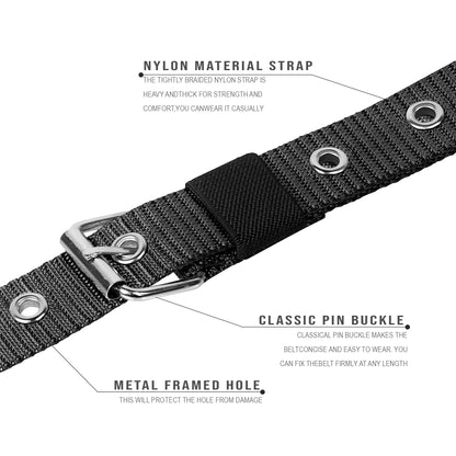 Nylon Pin-Buckle Belts, Pack of 2 – Black, Brown or One of Each - photo 5