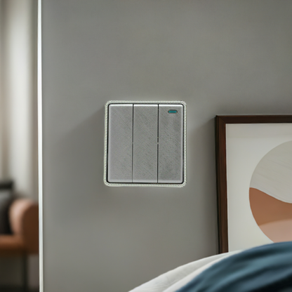 Brushed Chrome Screwless Light Switches & Socket - photo 2