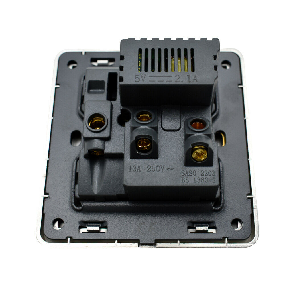Brushed Chrome Screwless Light Switches & Socket - photo 4