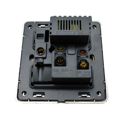 Brushed Chrome Screwless Light Switches & Socket - photo 4