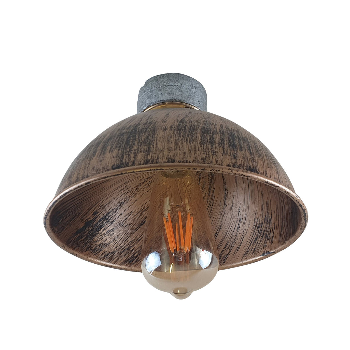 Industrial Conduit Box Ceiling Light – Brass B22, Dome or Cage Shade - photo 4