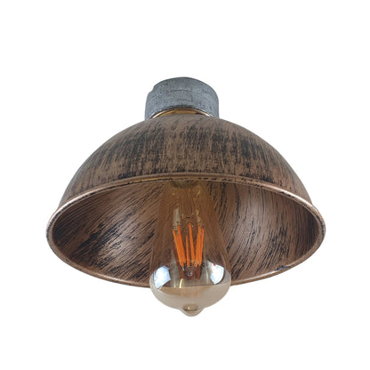 Industrial Conduit Box Ceiling Light – Brass B22, Dome or Cage Shade - photo 4