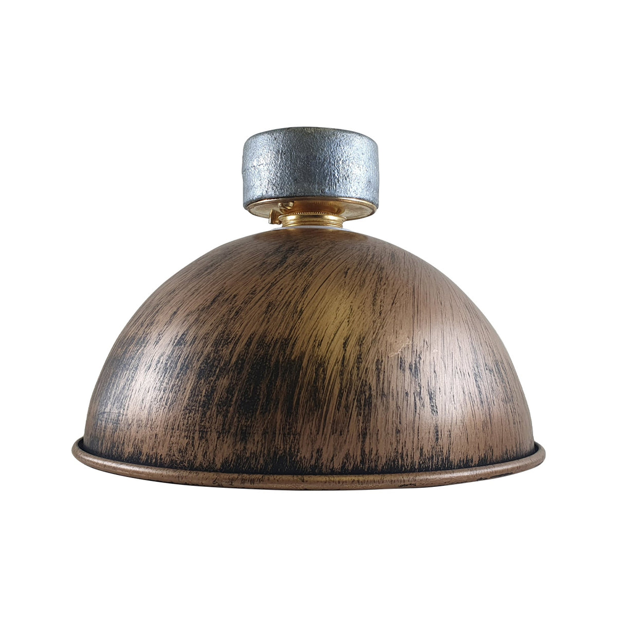 Industrial Conduit Box Ceiling Light – Brass B22, Dome or Cage Shade - photo 5